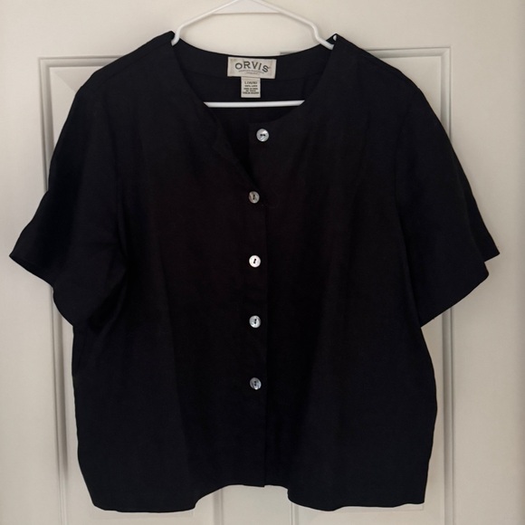 Orvis Tops - Orvis Black Linen Top